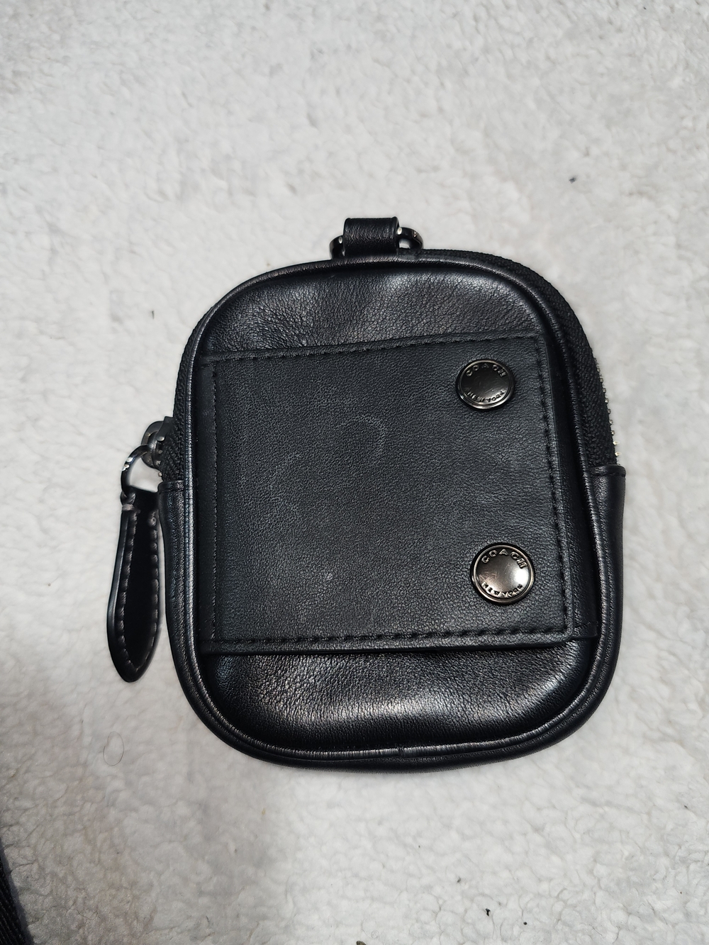 Coach Black Leather Messenger Crossbody with Detachable Coin Pouch - Picture 6 of 12
